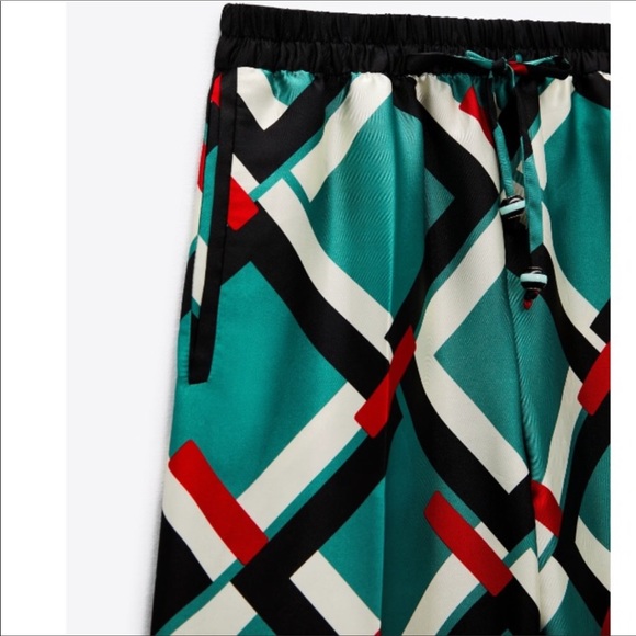 NWT ZARA GEOMETRIC PRINT PANTS - Picture 8 of 8